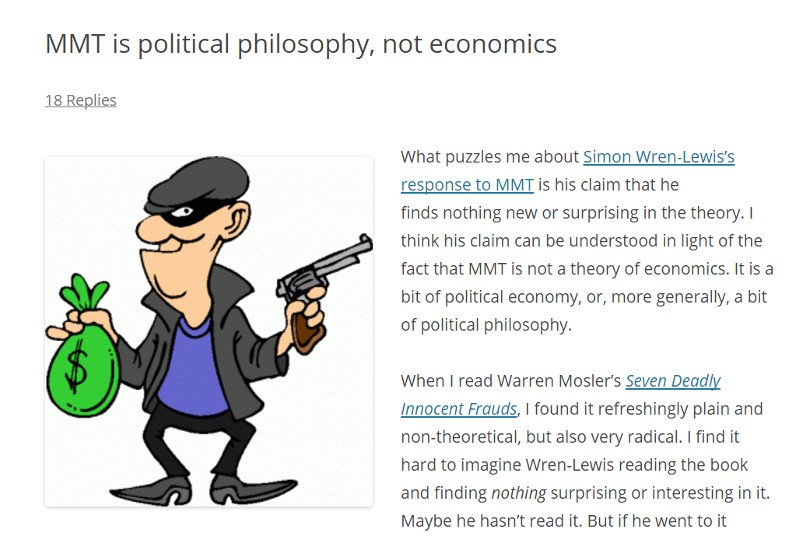 La MMT è filosofia politica, non economia