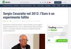 Sergio Cesaratto nel 2012: l'Euro è un esperimento fallito