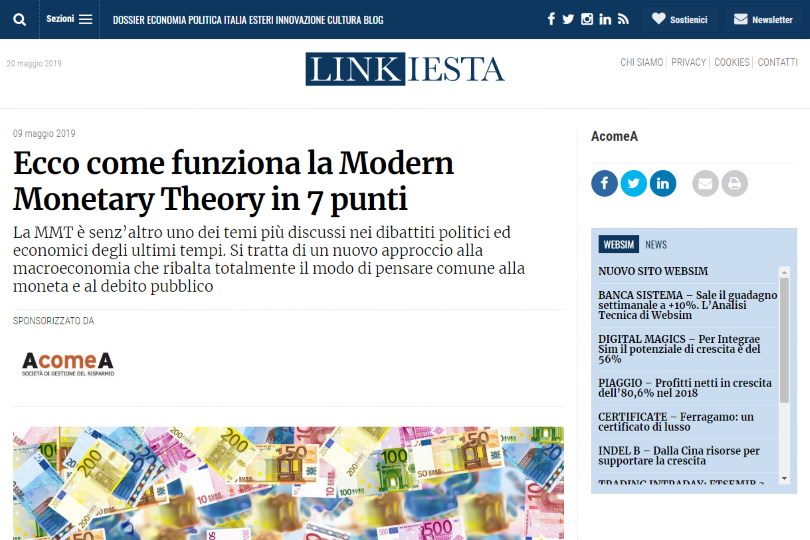 Ecco come funziona la Modern Monetary Theory in 7 punti