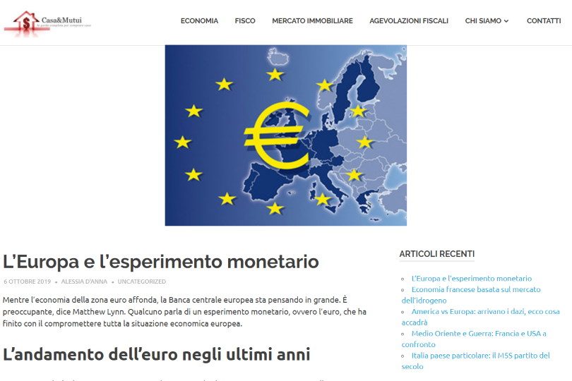 L'Europa e l'esperimento monetario
