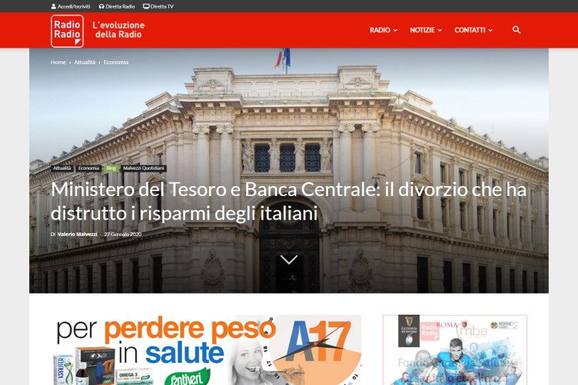 Ministero del Tesoro e Banca Centrale: il divorzio che ha distrutto i risparmi degli italiani