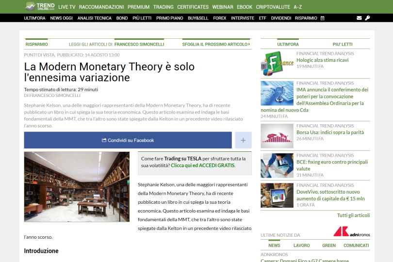 La Modern Monetary Theory è solo l'ennesima variazione