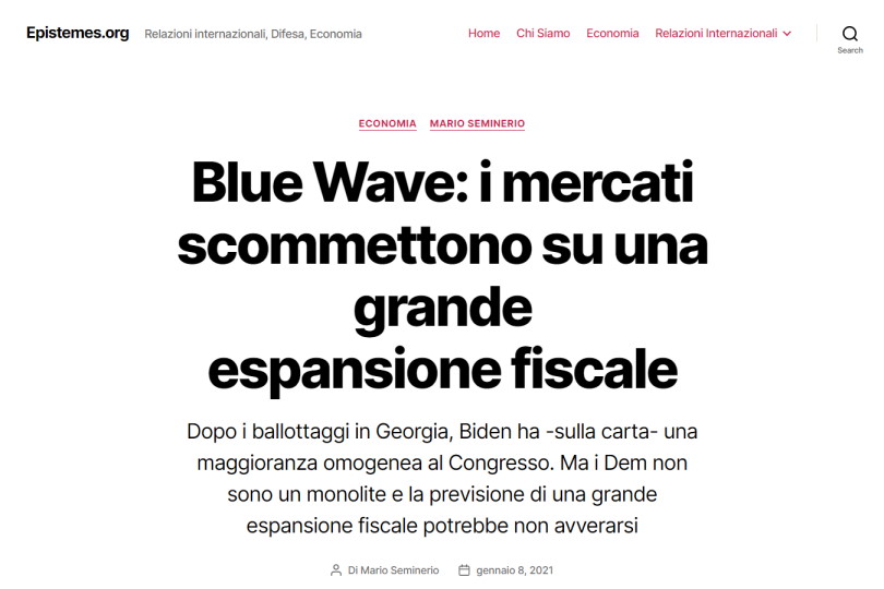 Blue Wave: i mercati scommettono su una grande espansione fiscale