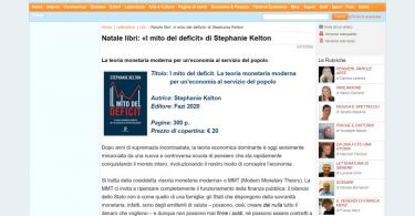 Natale libri: «Il mito del deficit» di Stephanie Kelton