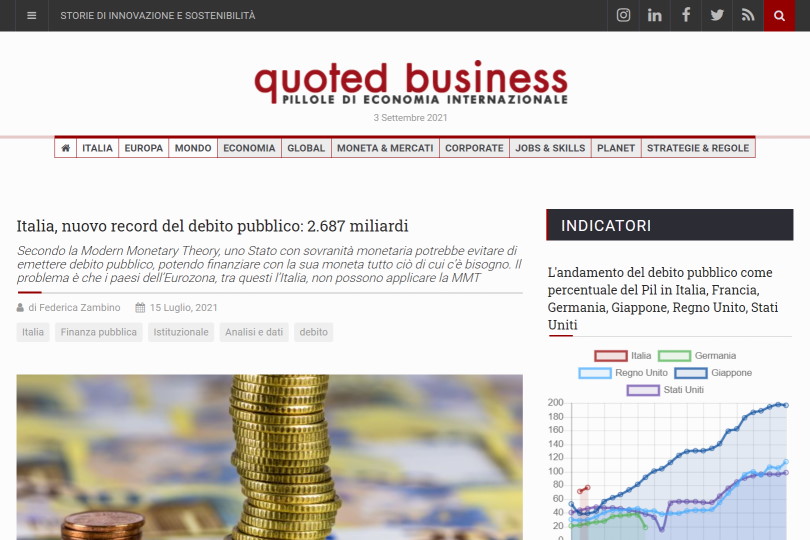 Italia, nuovo record del debito pubblico: 2.687 miliardi